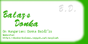 balazs donka business card